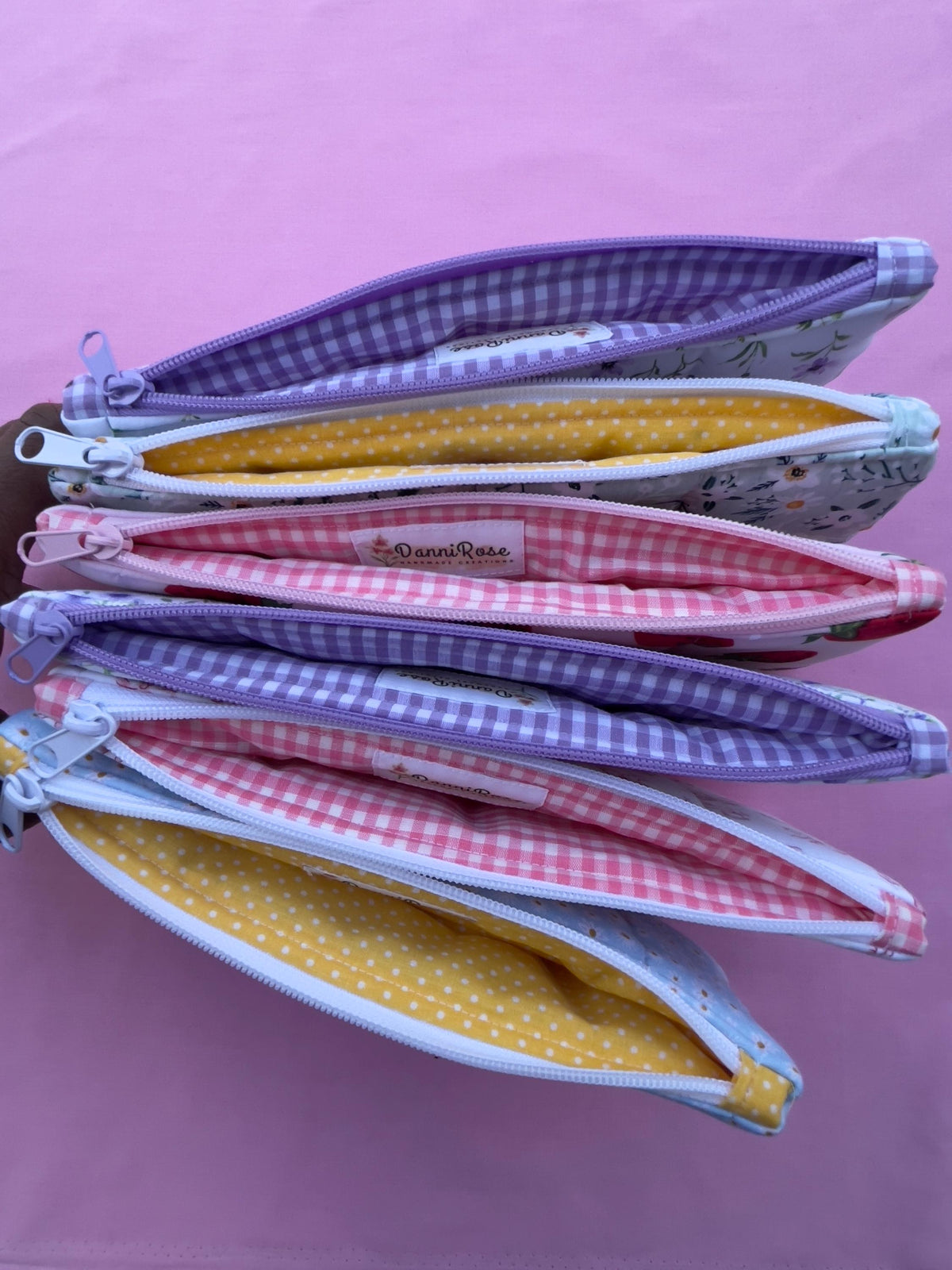 Handmade Quilted Cotton Pencil Case: Cosmetic & Travel Bag