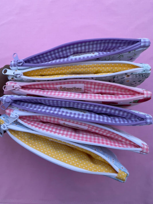 Handmade Quilted Cotton Pencil Case: Cosmetic & Travel Bag
