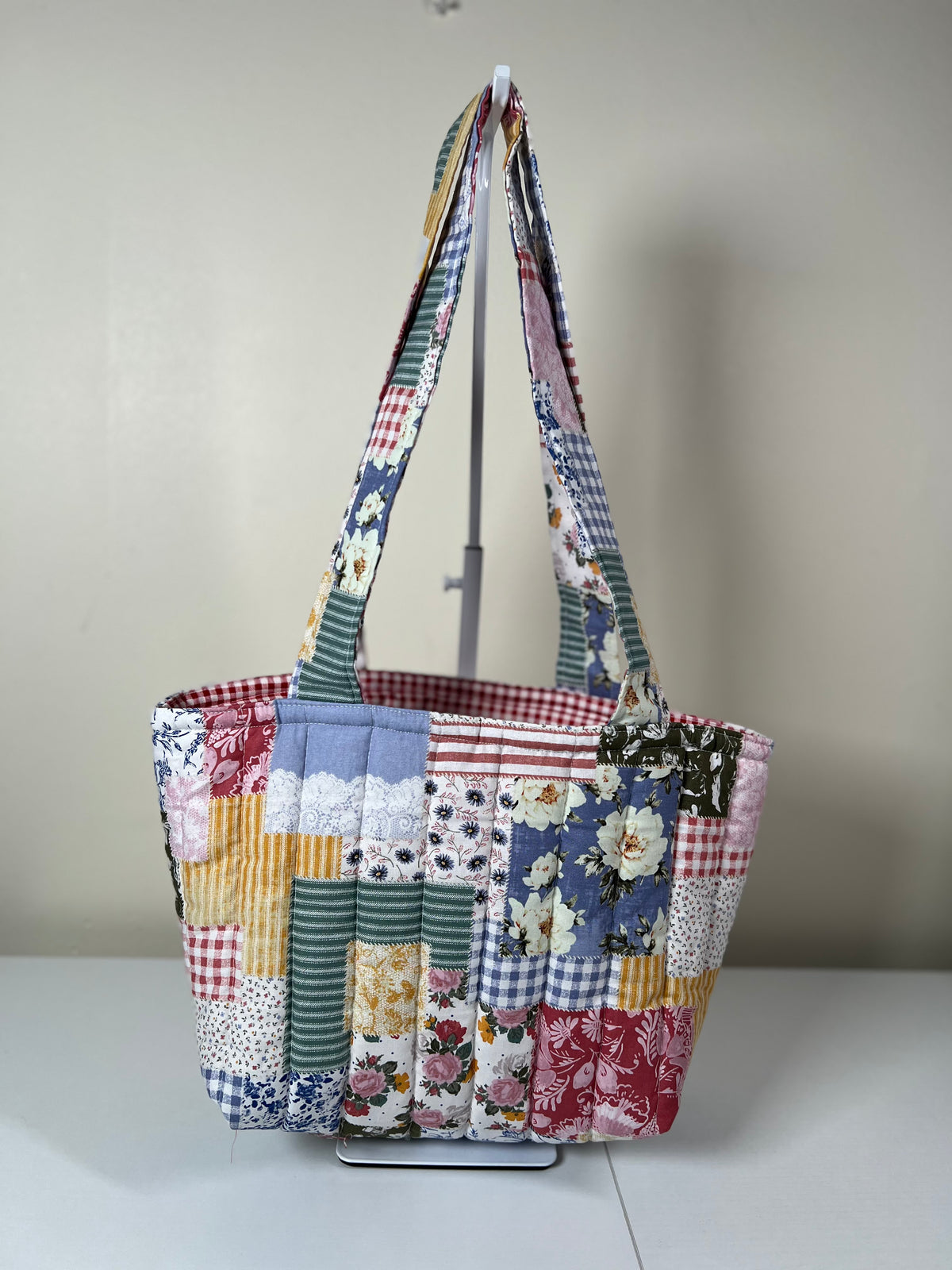 Blue  Patchwork Tote Bag