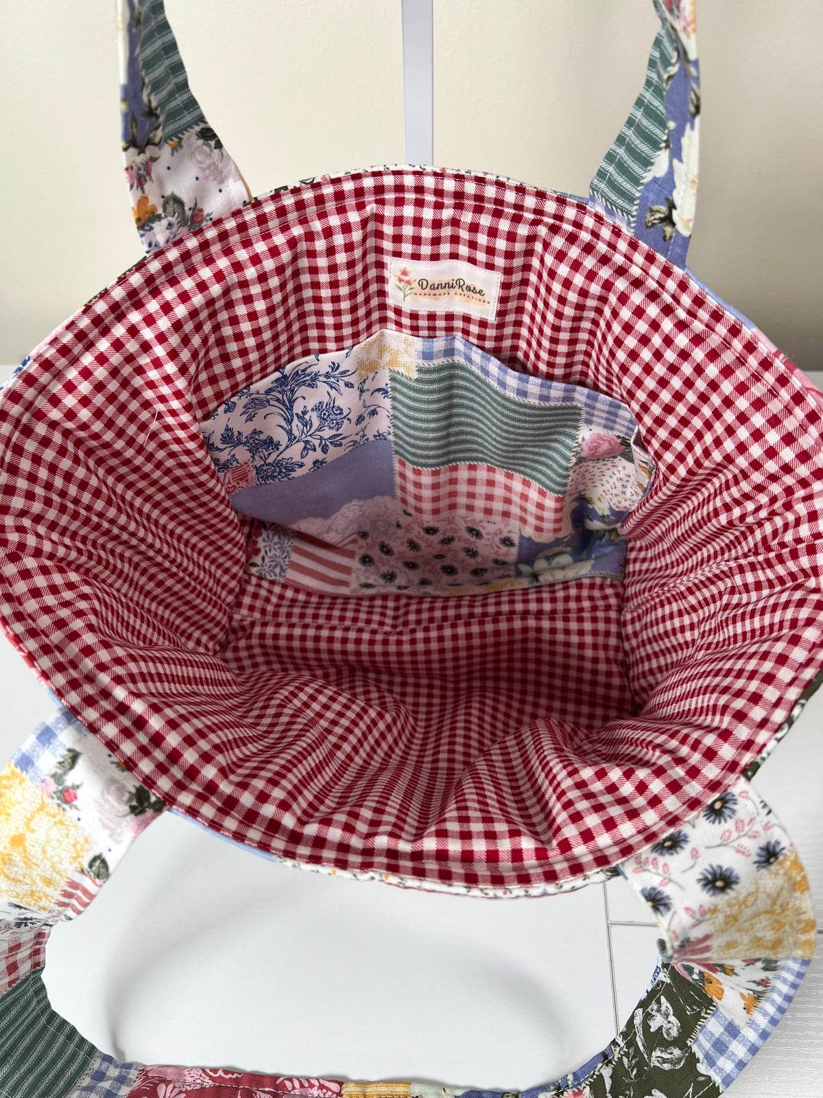 Blue  Patchwork Tote Bag