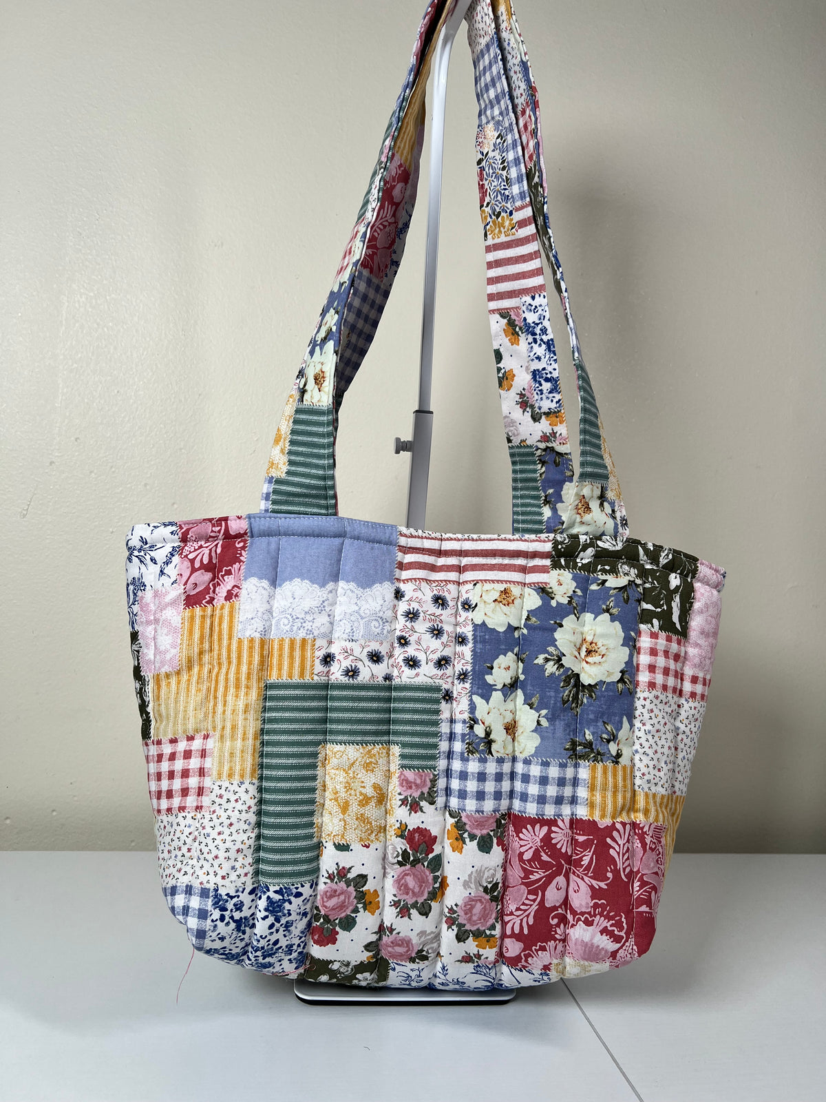Blue  Patchwork Tote Bag