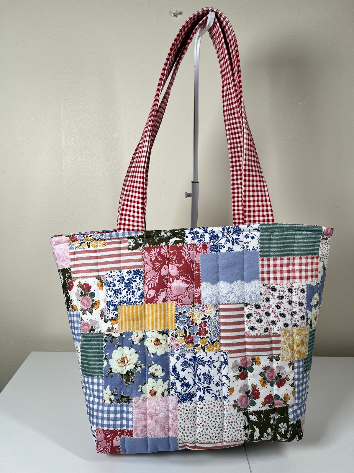 Blue  Patchwork Tote Bag