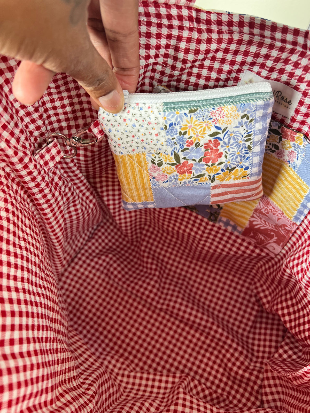 Blue  Patchwork Tote Bag