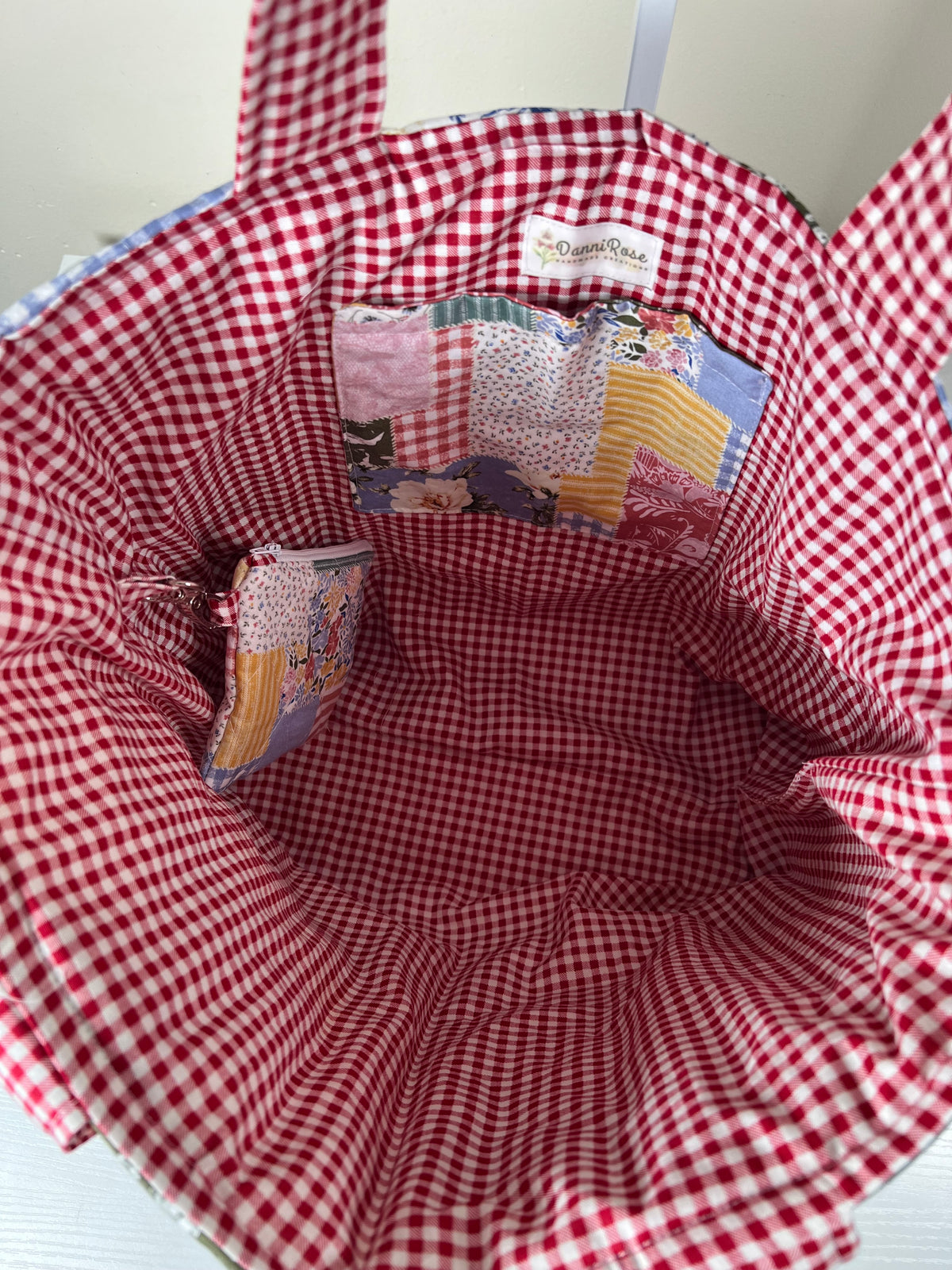 Blue  Patchwork Tote Bag