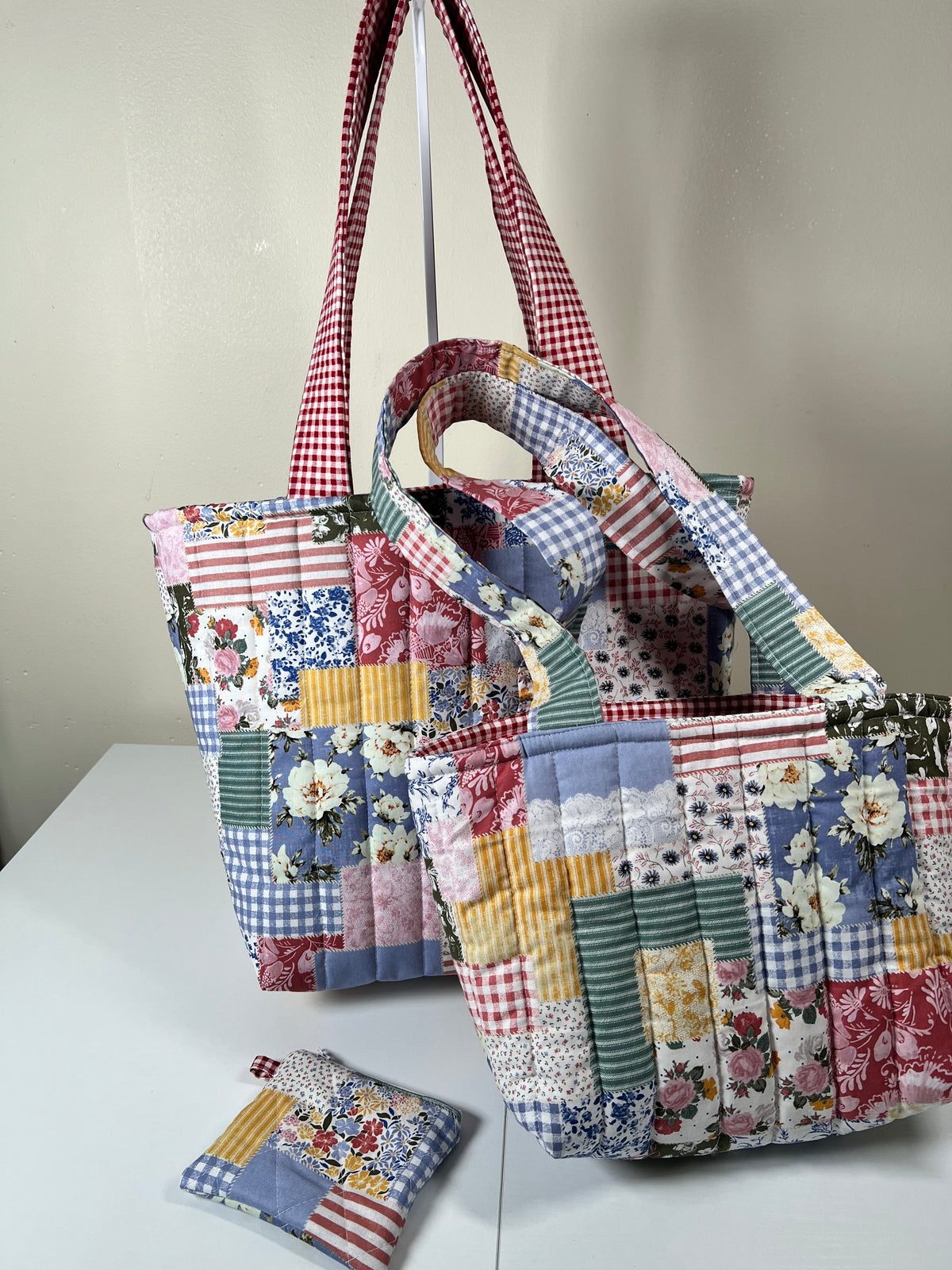 Blue  Patchwork Tote Bag