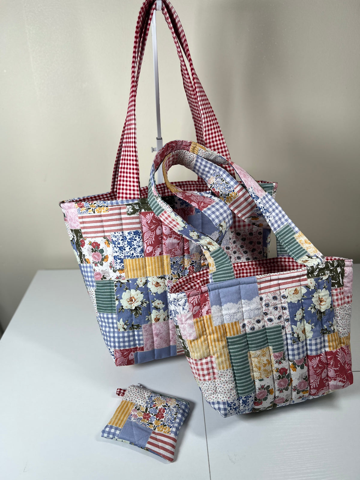 Blue  Patchwork Tote Bag