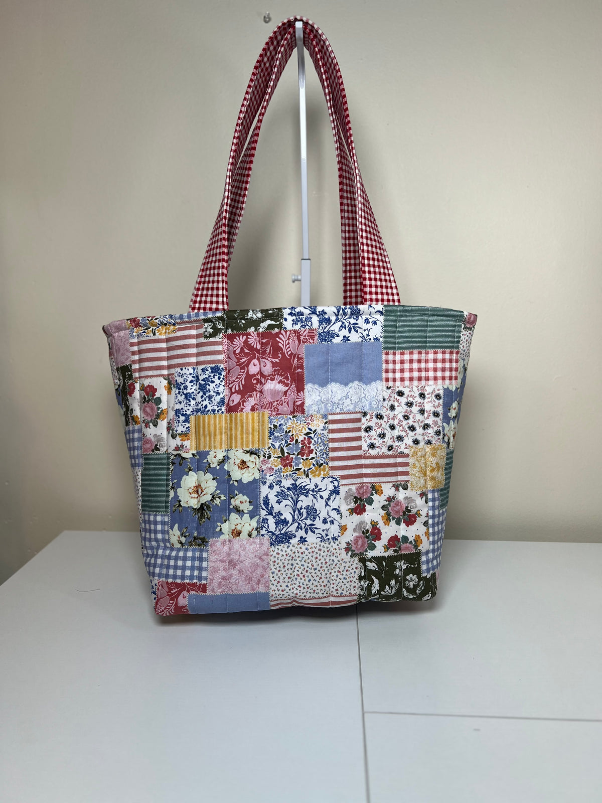 Blue  Patchwork Tote Bag